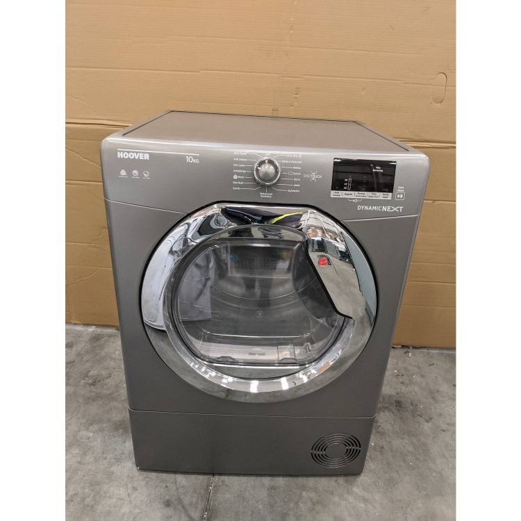 GRADE A3 - Hoover DXC10DCER Dynamic Next Aquavision 10kg Freestanding Condenser Tumble Dryer - Graphite With Chrome Door