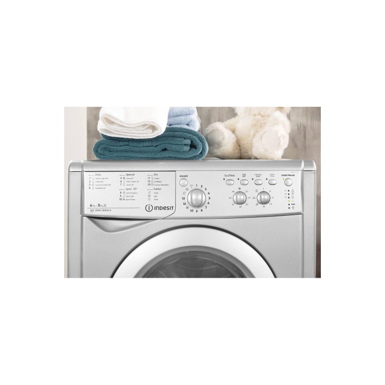 GRADE A3 - Indesit IWDC6125S Start 6/5kg Freestanding Washer Dryer - Silver