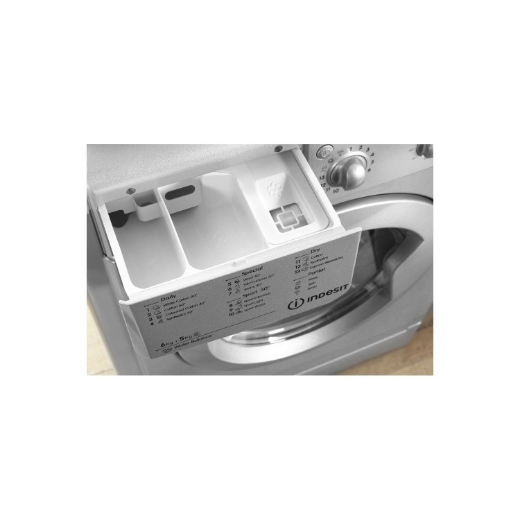 GRADE A3 - Indesit IWDC6125S Start 6/5kg Freestanding Washer Dryer - Silver