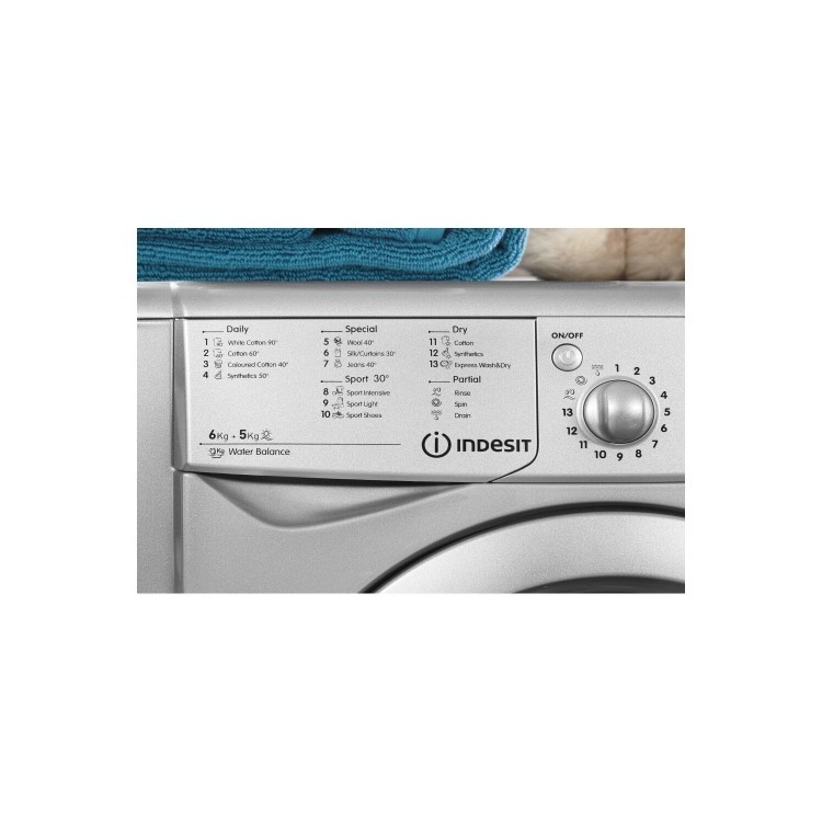GRADE A3 - Indesit IWDC6125S Start 6/5kg Freestanding Washer Dryer - Silver