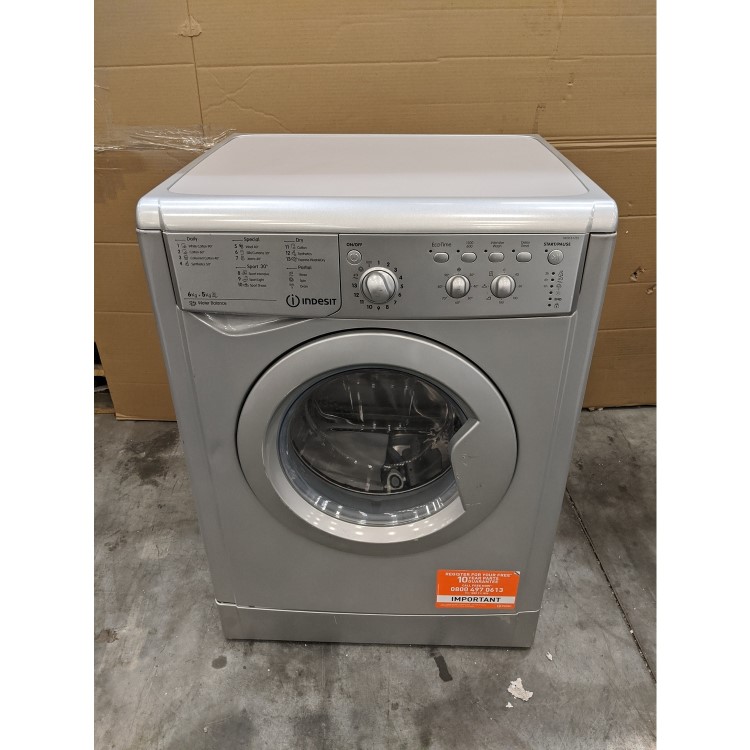 GRADE A3 - Indesit IWDC6125S EcoTime 6kg Wash 5kg Dry 1200rpm Freestanding Washer Dryer - Silver