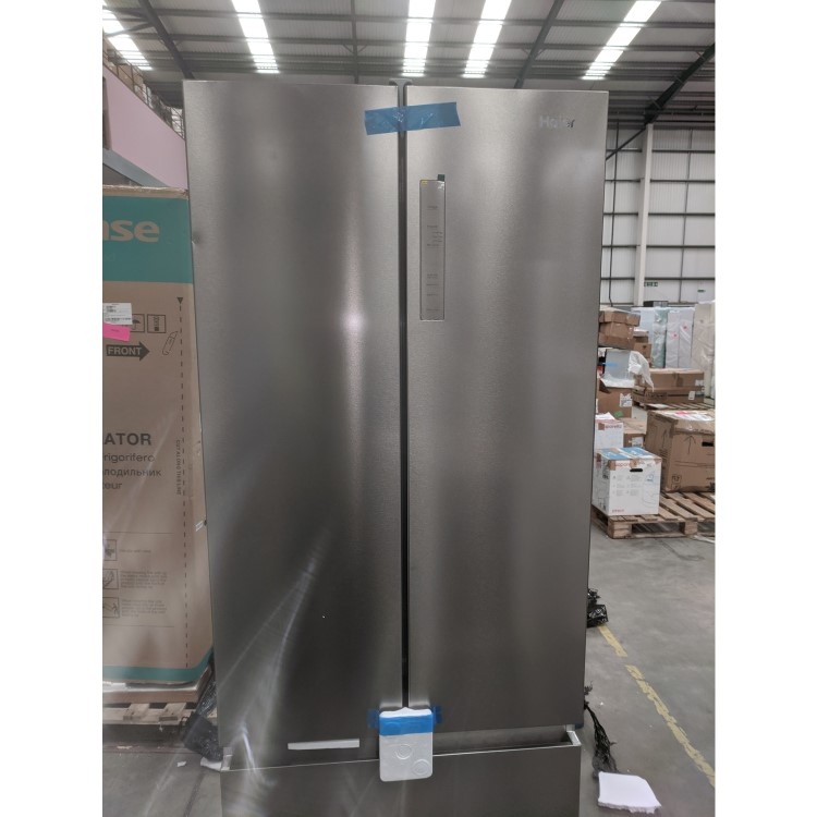 GRADE A2 - Haier HB20FPAAA 454 Litre American Style Fridge Freezer 2 Freezer Drawers 2 Door 70cm Wide - Silver