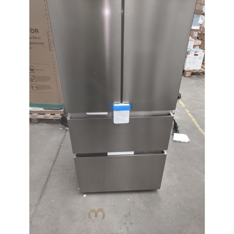 GRADE A2 - Haier HB20FPAAA 454 Litre American Style Fridge Freezer 2 Freezer Drawers 2 Door 70cm Wide - Silver