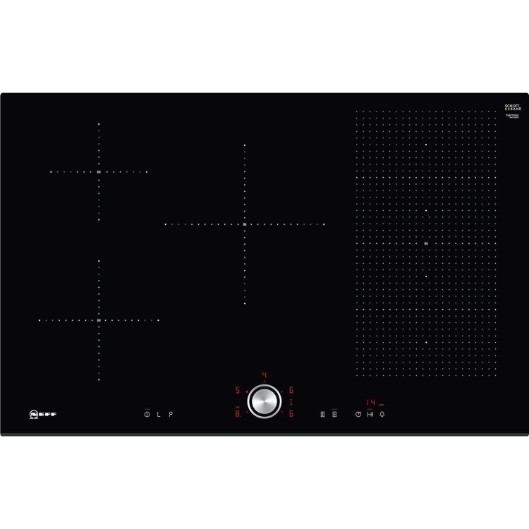 GRADE A3 - NEFF T58FT20X0 80.2cm Induction Hob With FlexInduction Zone And TwistPad Fire Control - Black Glass With Bevelled Front Edge