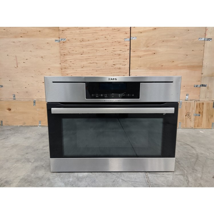 GRADE A3 - AEG KM8403021M Compact Height Built-in Combination Microwave Oven - Antifingerprint Stainless Steel