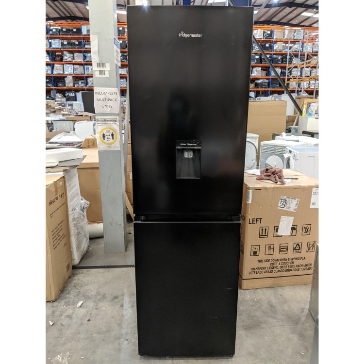 GRADE A3 - Fridgemaster MC55251MDB 251 Litre Freestanding Fridge Freezer 50/50 Split Water Dispenser 55cm Wide - Black