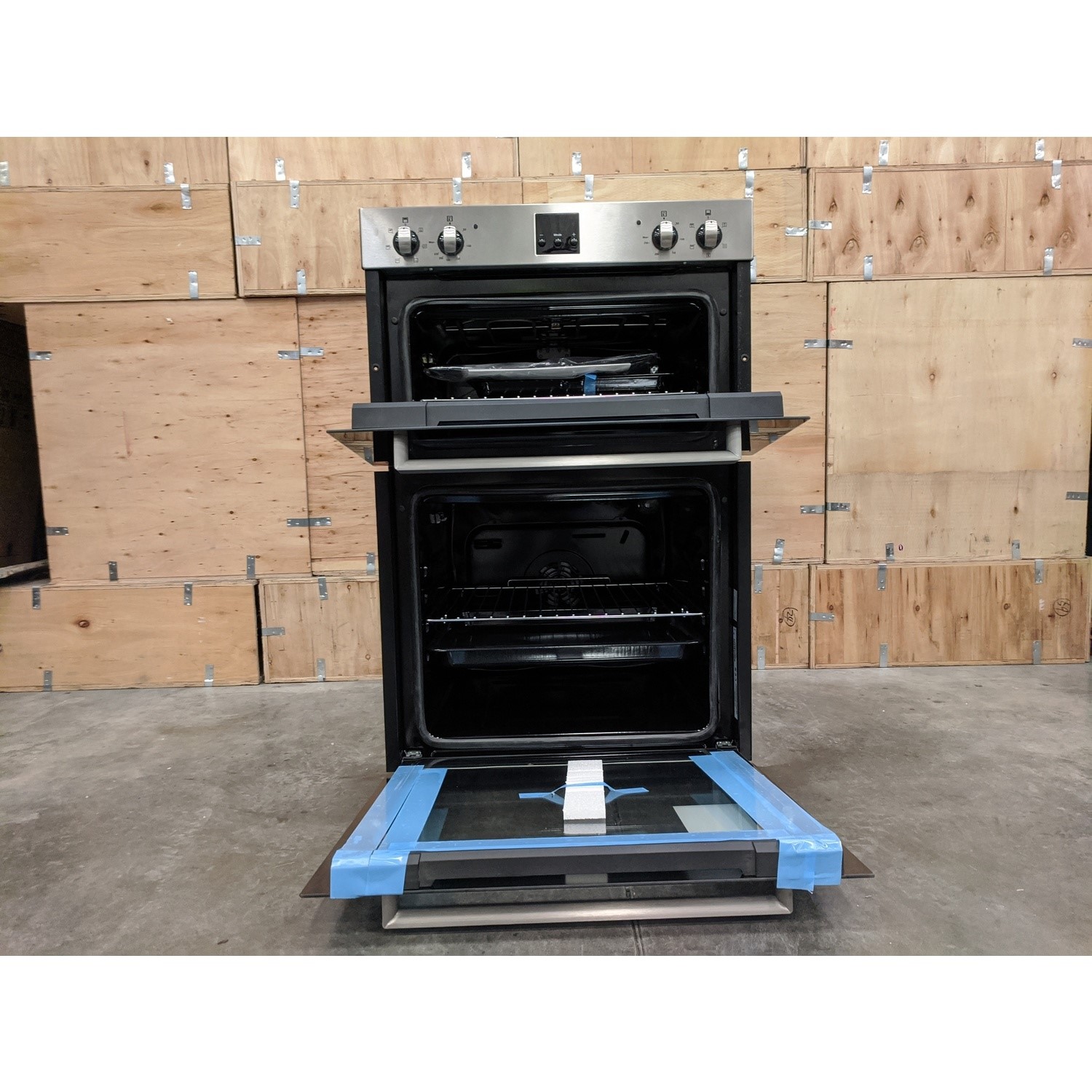 Refurbished electriQ EQDO1STEEL 60cm Double Built In Electric Oven