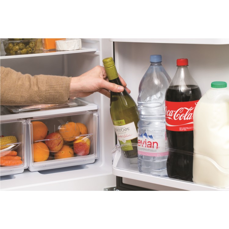 GRADE A2 - HOTPOINT HBD5517B 234 Litre Freestanding Fridge Freezer 50/50 Split A+ Energy Rating 54.5cm Wide - Black