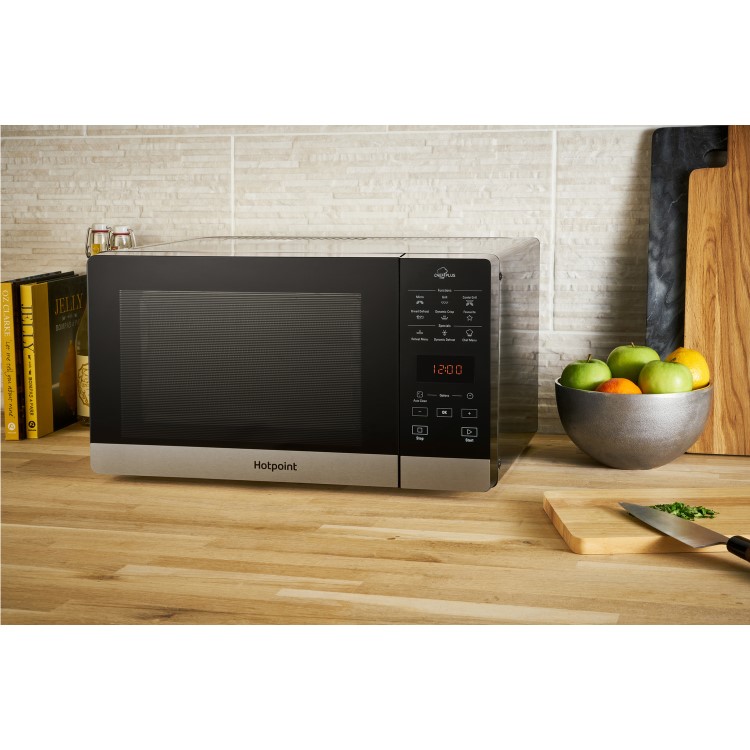 Hotpoint Chefplus 25L Microwave Oven & Grill with Crisp Function - Black