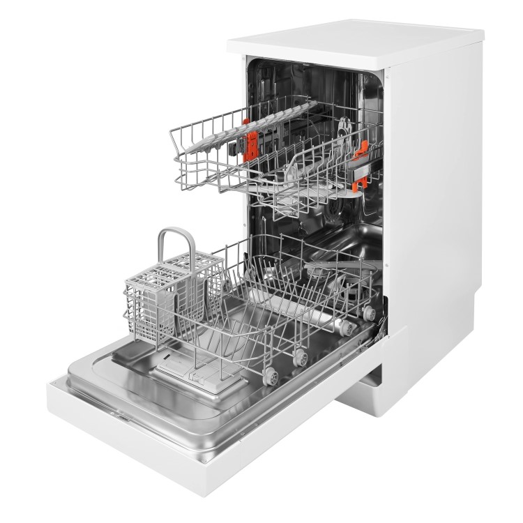 GRADE A1 - Hotpoint HSFE1B19 10 Place Slimline Freestanding Dishwasher with Quick Wash - White