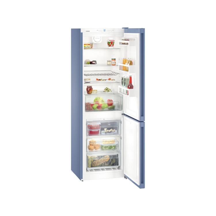 GRADE A2 - Liebherr CNFB4313 186x60cm 304L NoFrost Freestanding Fridge Freezer - Frozen Blue