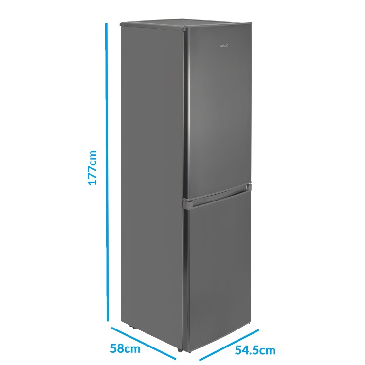 Refurbished electriQ 231 Litre 50/50 Freestanding Fridge Freezer - Silver