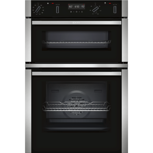 GRADE A2 - Neff U2ACM7HN0B N50 8 Function Electric Built In Double Oven - Stainless Steel