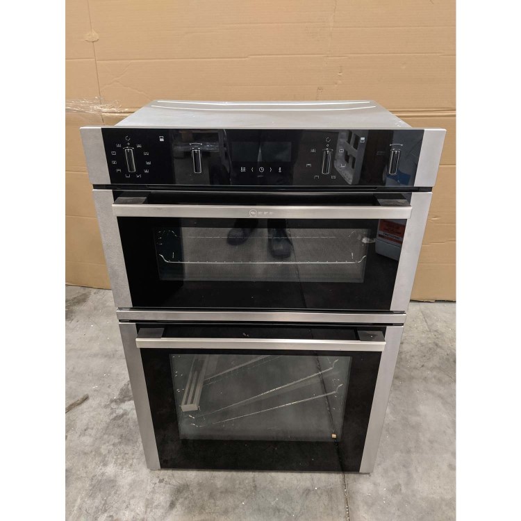 GRADE A3 - NEFF U2ACM7HN0B N50 8 Function Electric Built In Double Oven - Stainless Steel