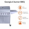GRADE A2 - The Georgia Classic 6 + 1 Burner Gas BBQ in Silver