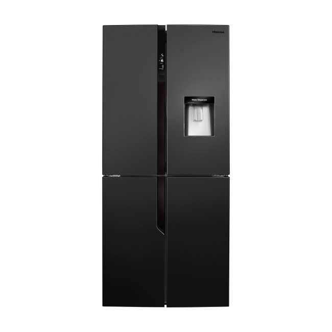 GRADE A2 - Hisense RQ560N4WB1 Four Door American Fridge Freezer With Non Plumbed Water Dispenser - Black