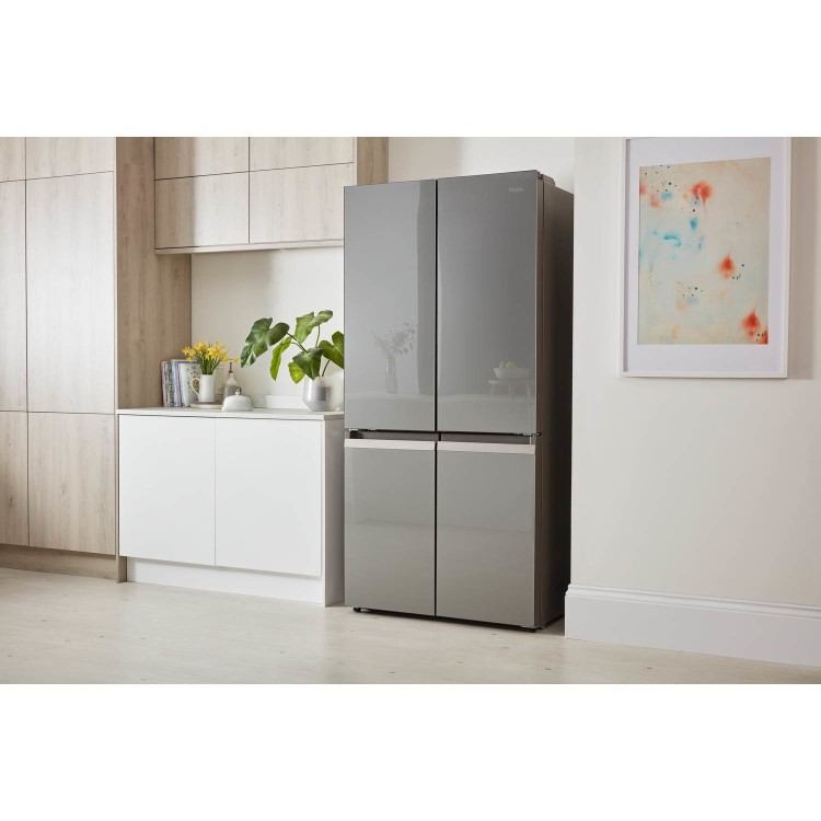 Haier 473 Litre Four Door American Fridge Freezer - Silver