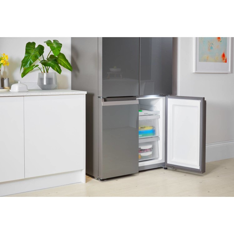 Haier 473 Litre Four Door American Fridge Freezer - Silver