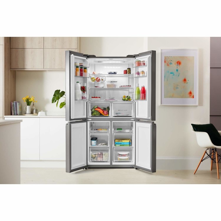Haier 473 Litre Four Door American Fridge Freezer - Silver