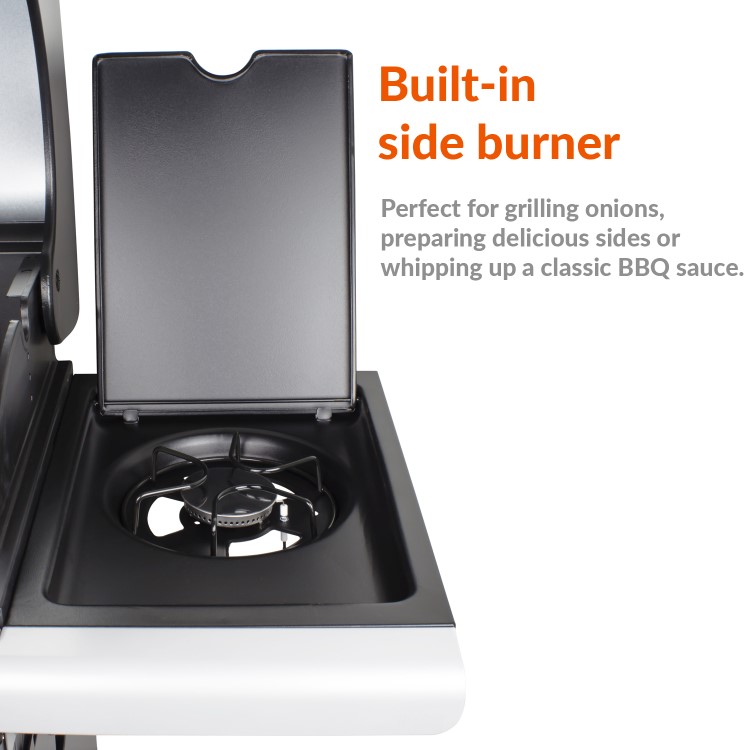 GRADE A2 - The Alabama 6 Burner Gas BBQ in Black Stainless Steel with Free BBQ Cover