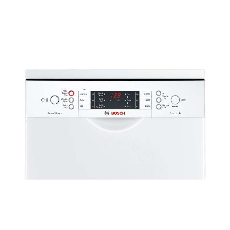 Bosch SPS66TW00G Serie 6 Silence Plus 10 Place Slimline Freestanding Dishwasher - White