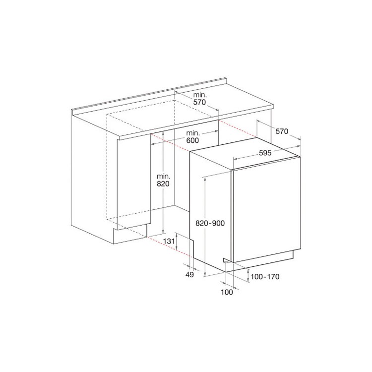 INDESIT DIF16B1 13 Place Fully Integrated Dishwasher with Quick Wash - White