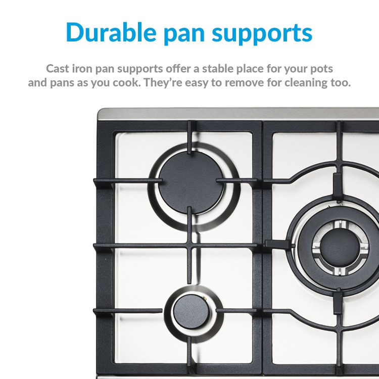 Refurbished electriQ EQGH755SS 75cm 5 Burner Gas Hob