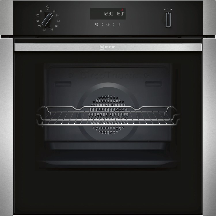 NEFF B6ACH7HN0B N50 8 Function SlideAndHide Single Oven With Pyrolytic Cleaning - Stainless Steel