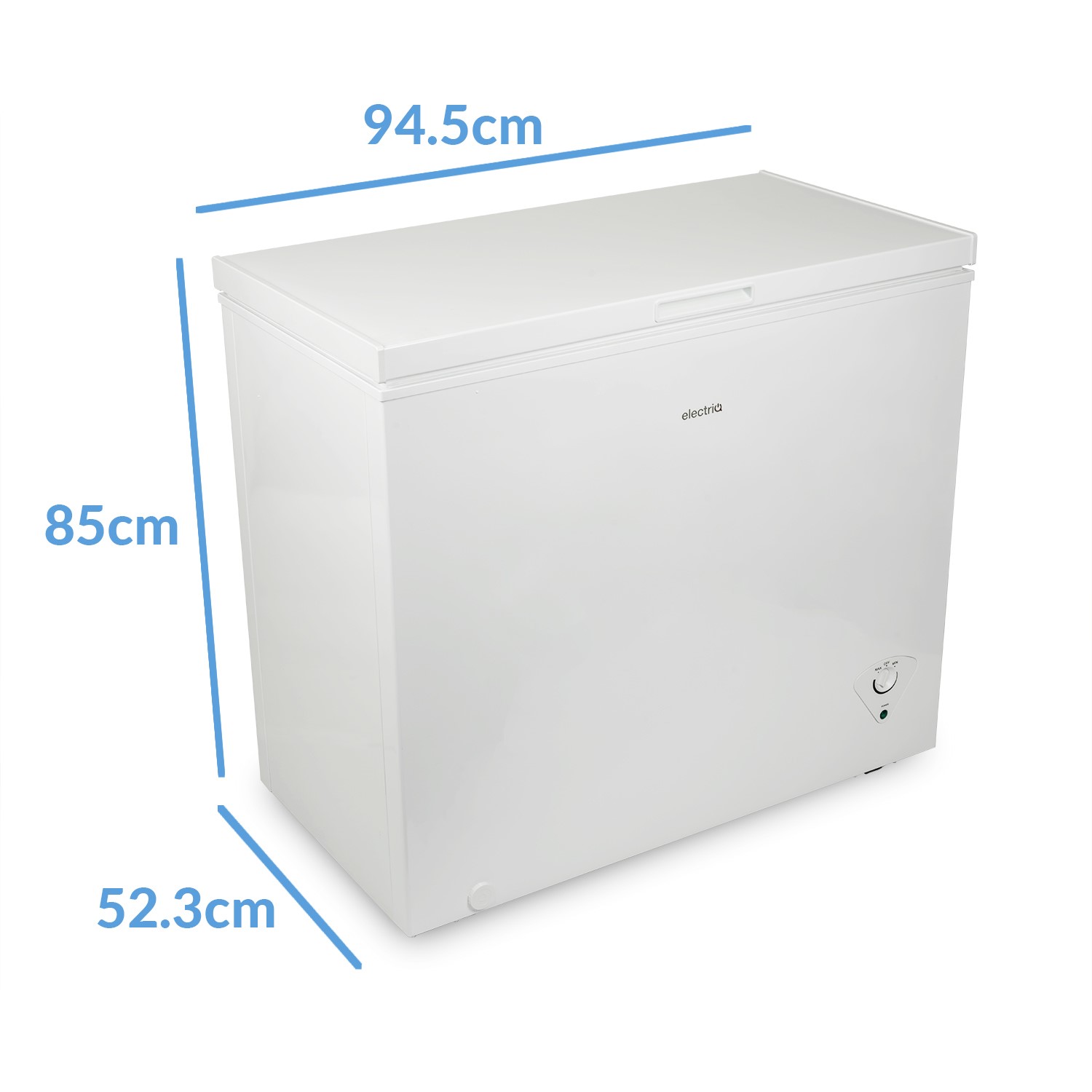 electriQ 198 Litre Chest Freezer 52cm Deep A+ Energy Rating 95cm Wi