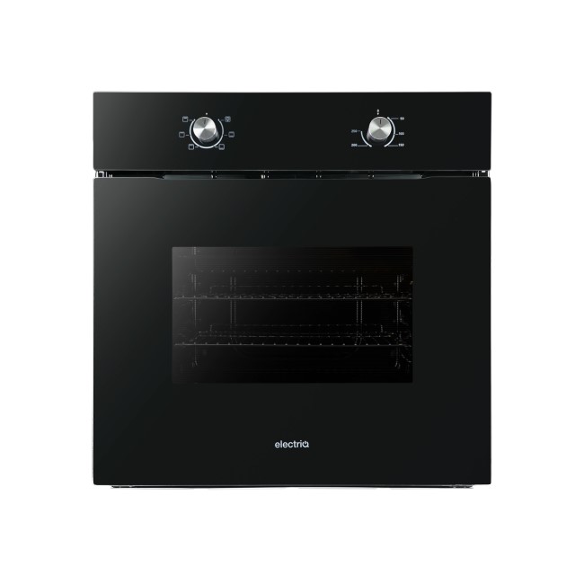 GRADE A1 - electriQ 70 litre 6 Function Built in Electric Static Single Oven in Black  - Supplied with a plug 
