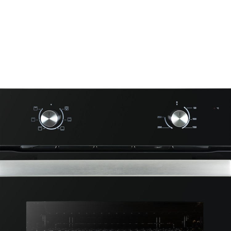 Refurbished electriQ EQOVENM1BLACK 60cm Single Built In Electric Oven Black