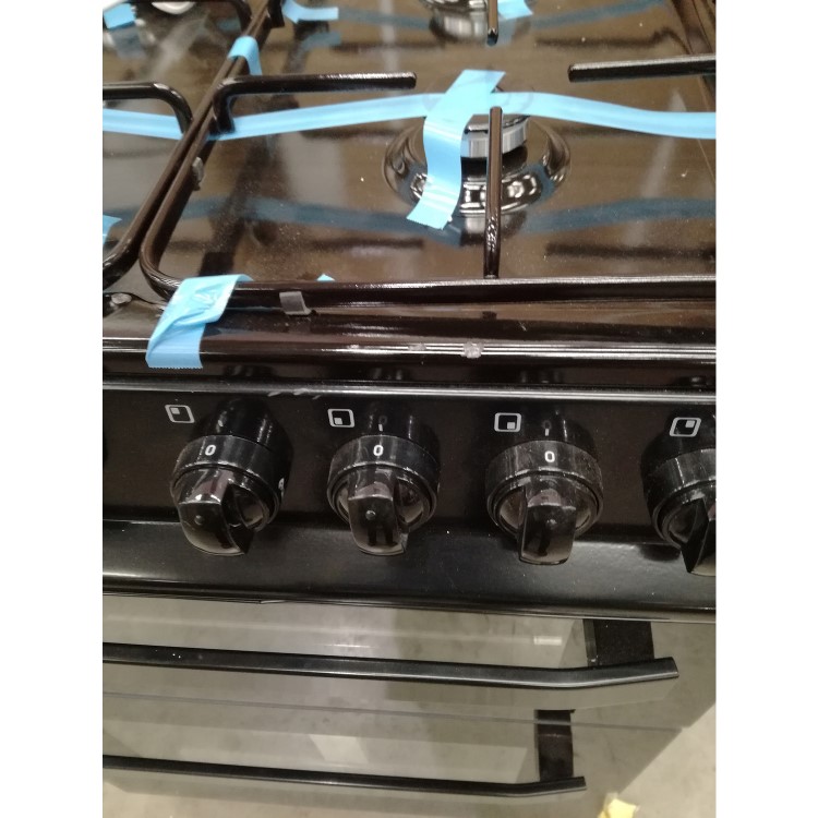 GRADE A3 - NordMende CTG61LPGBK Gas Twin Cavity Black LPG Jets Freestanding 60cm Cooker