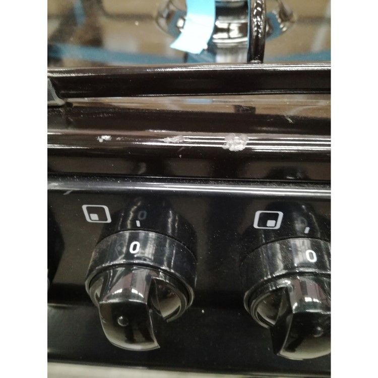 GRADE A3 - NordMende CTG61LPGBK Gas Twin Cavity Black LPG Jets Freestanding 60cm Cooker