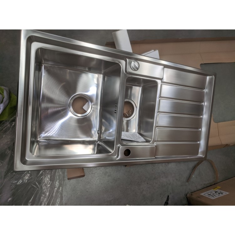 GRADE A2 - Taylor & Moore Huron 1.5 Bowl Reversible Stainless Steel Kitchen Sink