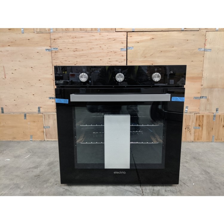 GRADE A3 - electriQ Extra Large Capacity 73 Litre Built in Electric Fan Assisted Black Single Oven - Supplied with a plug