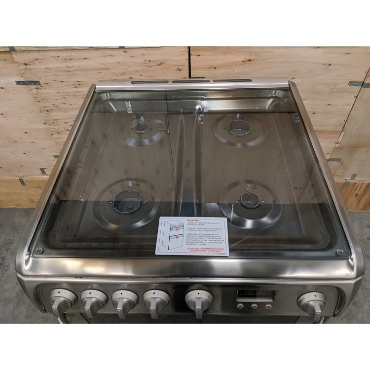 GRADE A3 - Hotpoint HUG61X Ultima 60cm Double Oven Gas Cooker - Stainless Steel