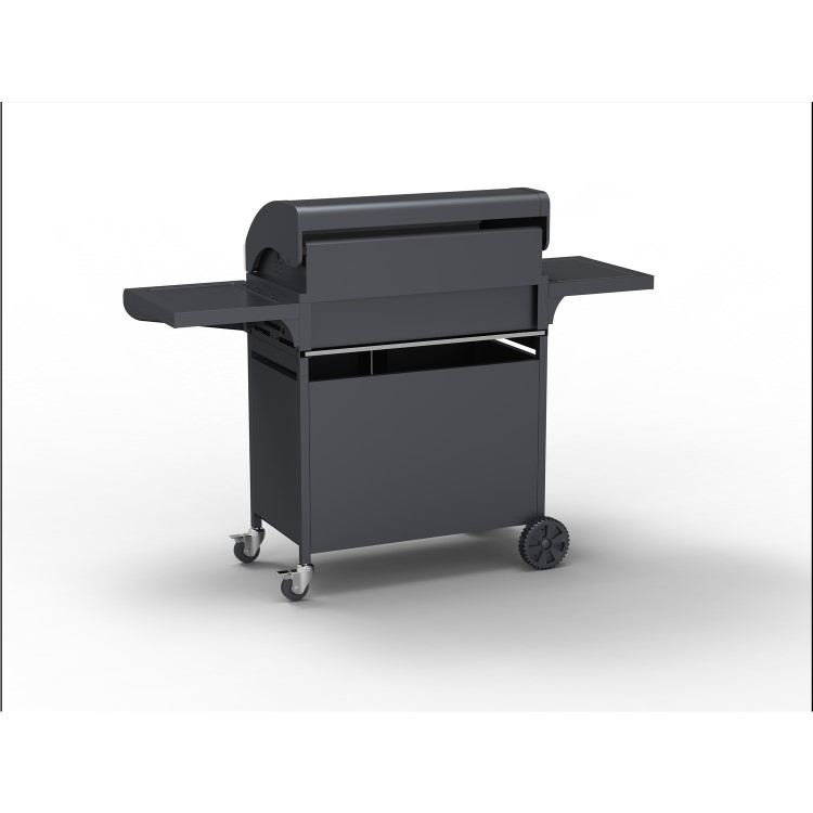 GRADE A3 - The Carolina Premium 6 Burner Black Gas BBQ with Side Burner - Includes BBQ Cover and Utensil Set
