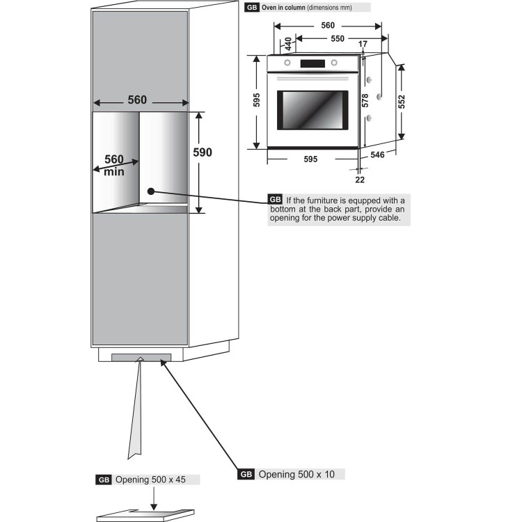 Hoover 78L Electric Flexi Twin Fan Single Oven - Stainless Steel