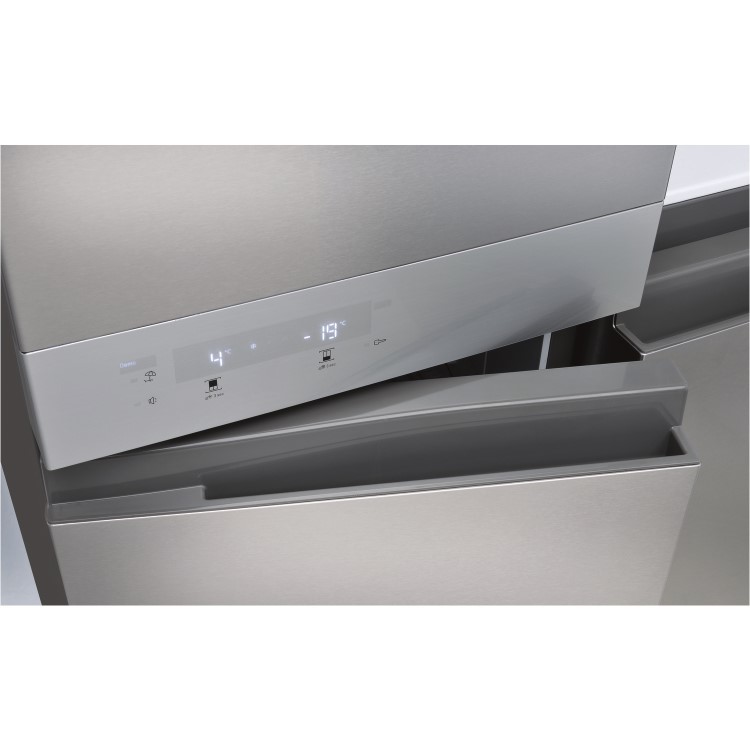 GRADE A1 - Hotpoint HQ9E1L American-style Frost Free Fridge Freezer With Touch Controls - Stainless Steel Look
