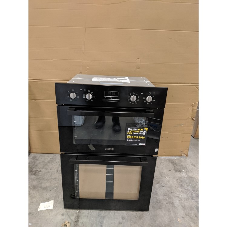 GRADE A3 - Zanussi ZOD35802BK Multifunction Electric Built In Double Oven With Catalytic Liners - Black