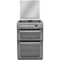 GRADE A2 - Hotpoint HUD61GS Ultima 60cm Double Oven Dual Fuel Cooker - Graphite