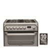 GRADE A1 - Hotpoint HUD61GS Ultima 60cm Double Oven Dual Fuel Cooker - Graphite