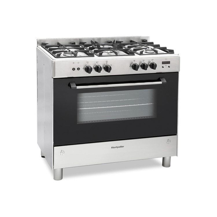 GRADE A3 - Montpellier MR91GOX 90cm Single Cavity Gas Range Cooker - Stainless Steel
