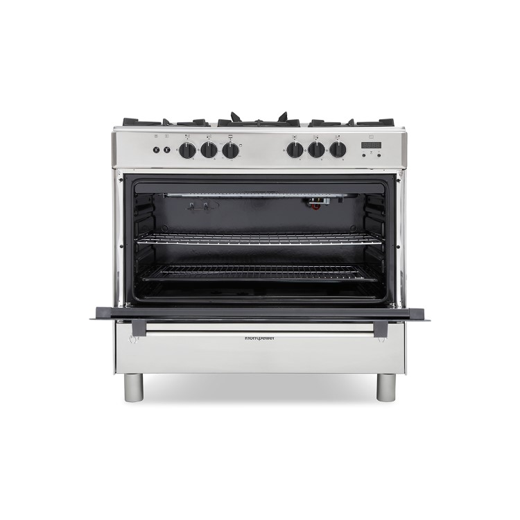 GRADE A3 - Montpellier MR91GOX 90cm Single Cavity Gas Range Cooker - Stainless Steel