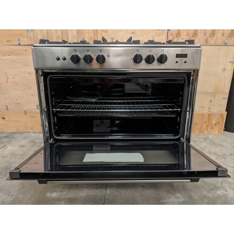 GRADE A3 - Montpellier MR91GOX 90cm Single Cavity Gas Range Cooker - Stainless Steel