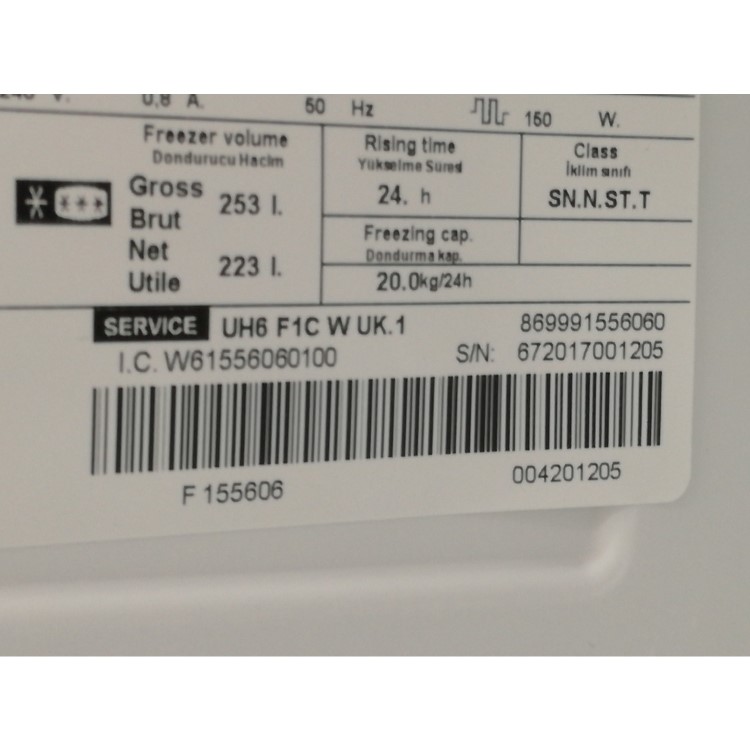 GRADE A3 - HOTPOINT UH6F1CW 222 Litre Freestanding Upright Freezer 167cm Tall Frost Free 60cm Wide - White