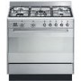 Smeg Concert 90cm Dual Fuel Single Oven Range Cooker - Stainless Steel