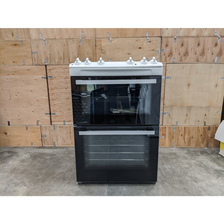 GRADE A2 - Zanussi 60cm Double Oven Electric Cooker - White