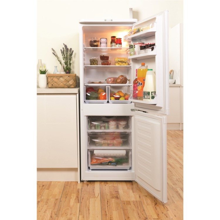 GRADE A2 - INDESIT IBD5515W 206 Litre Freestanding Fridge Freezer 60/40 Split Frost Free 55cm Wide - White