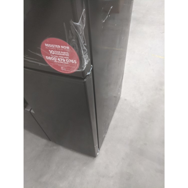 GRADE A3 - Hoover HFDN180BK Four Door Frost Free American Fridge Freezer - Black